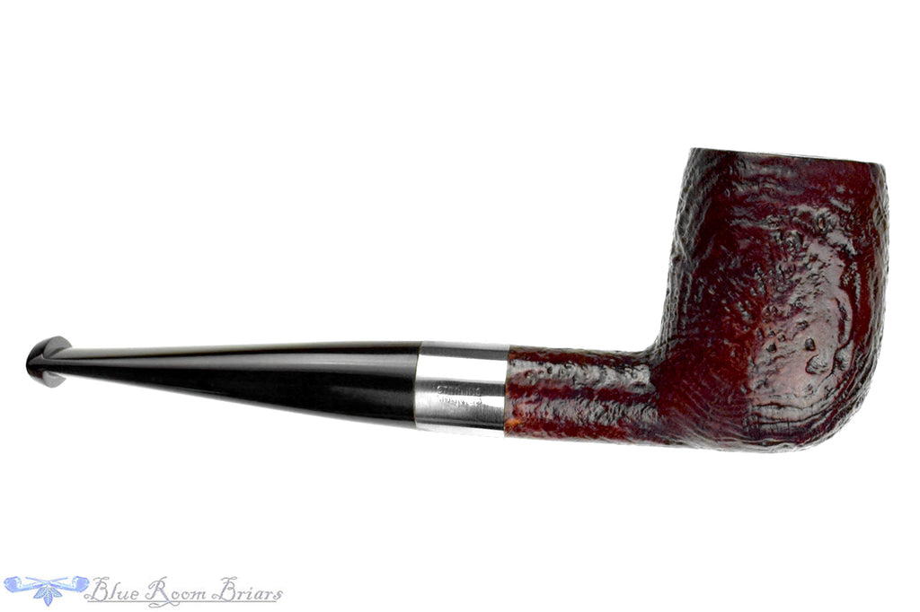 Blue Room Briars is proud to present this Savinelli Silver 110 Sandblast Billiard Sitter with Silver Estate Pipe with BRB Replacement Stem
