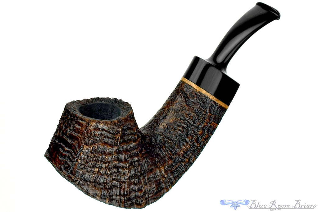 Blue Room Briars is proud to present this Bill Shalosky Pipe 609 Bent Ring Blast Volcano