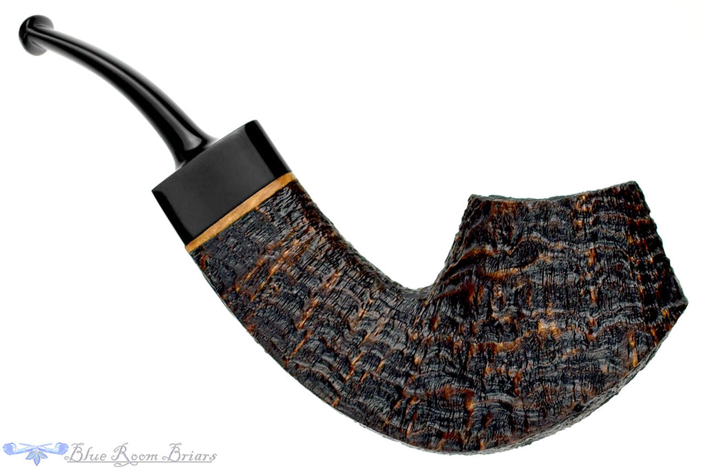 Blue Room Briars is proud to present this Bill Shalosky Pipe 609 Bent Ring Blast Volcano