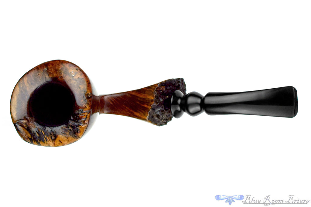 Blue Room Briars is proud to present this Ben Wade Golden Walnut Bent Freehand with Plateaux Estate Pipe