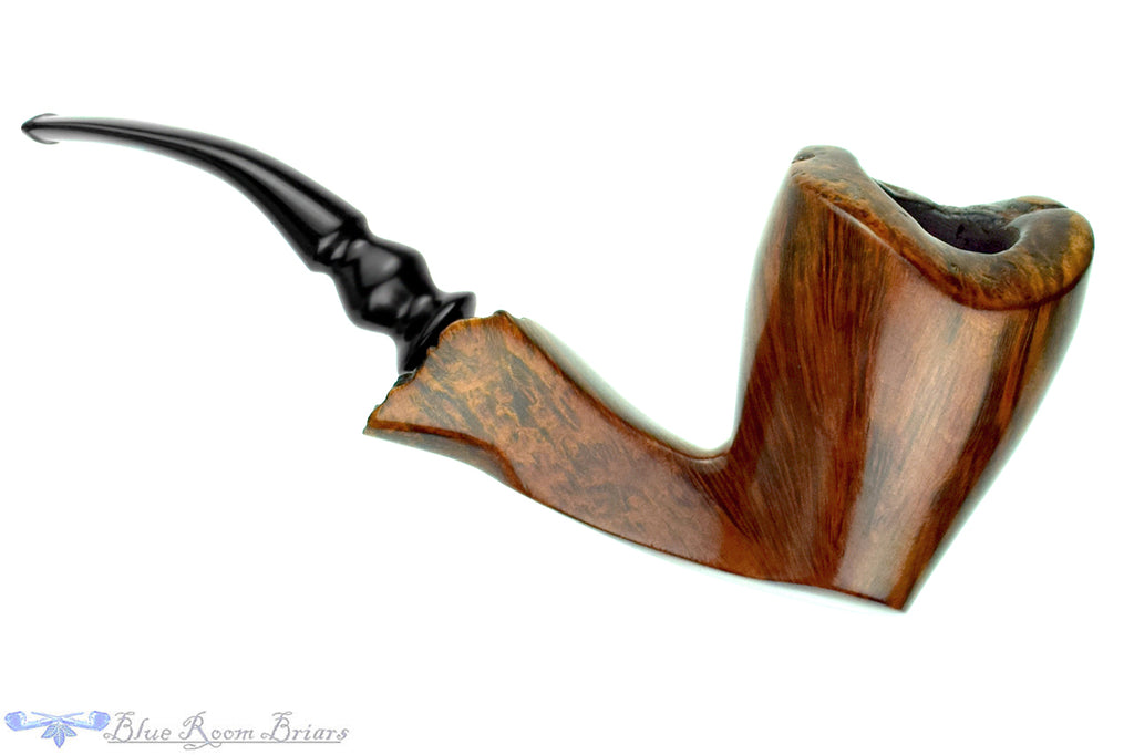 Blue Room Briars is proud to present this Ben Wade Golden Walnut Bent Freehand with Plateaux Estate Pipe