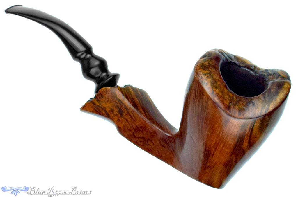 Blue Room Briars is proud to present this Ben Wade Golden Walnut Bent Freehand with Plateaux Estate Pipe