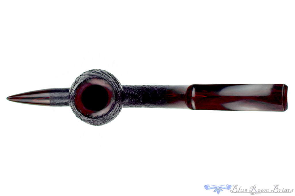 Blue Room Briars is proud to present this Jesse Jones 2025 Halloween Pipe Large Bent Sandblast Cavalier with Brindle