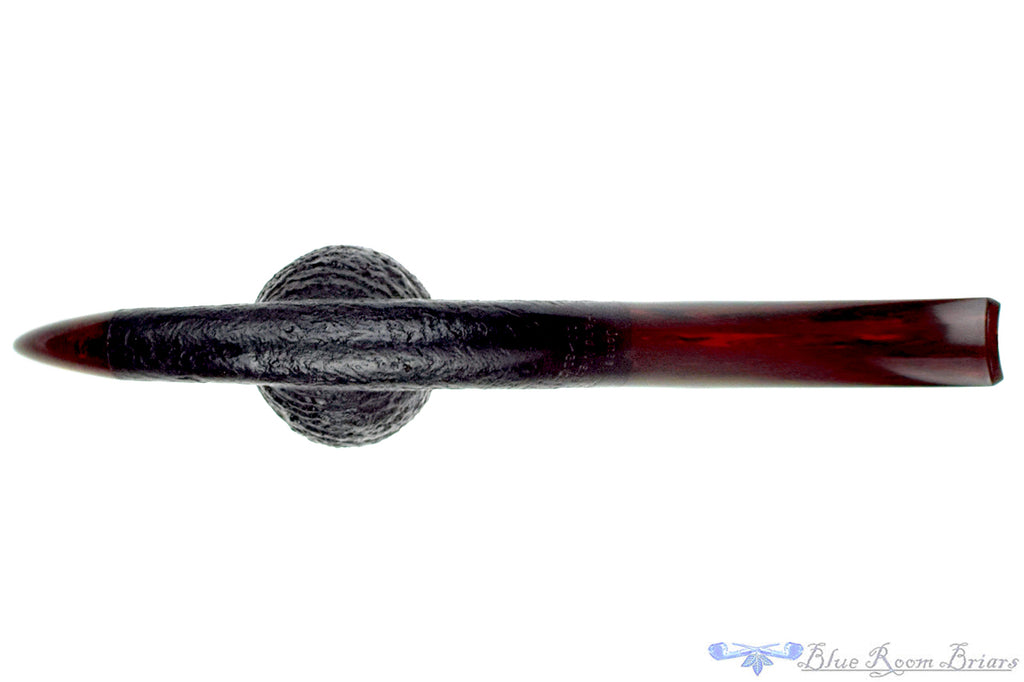 Blue Room Briars is proud to present this Jesse Jones 2025 Halloween Pipe Large Bent Sandblast Cavalier with Brindle