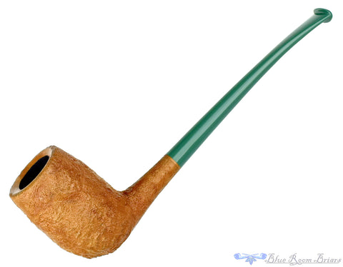 Bruno Nuttens Handmade Pipe Natural Rusticated Billiard with Horn