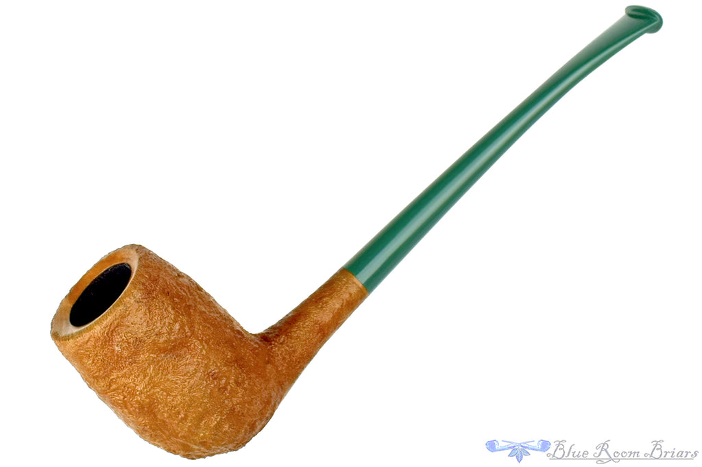 Blue Room Briars is proud to present this Nate King Pipe 870 Natural Crosscut Sandblast Smitty's Billiard with Jaguar Ebonite Stem