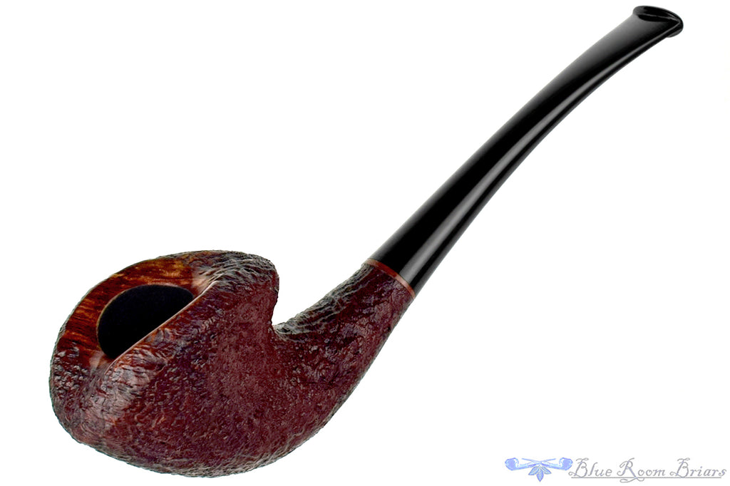 Blue Room Briars is proud to present this Nate King Pipe 898 Crosscut Sandblast Ruby Surfer