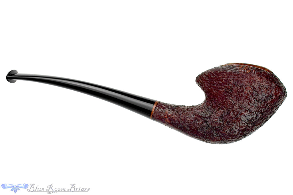 Blue Room Briars is proud to present this Nate King Pipe 898 Crosscut Sandblast Ruby Surfer