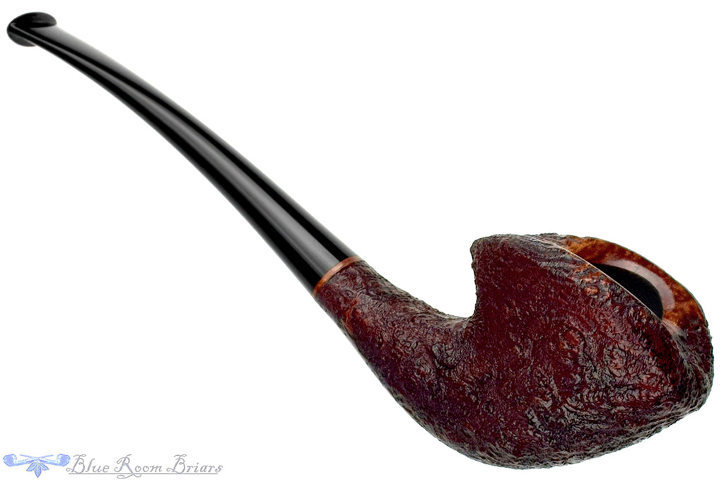Blue Room Briars is proud to present this Nate King Pipe 898 Crosscut Sandblast Ruby Surfer