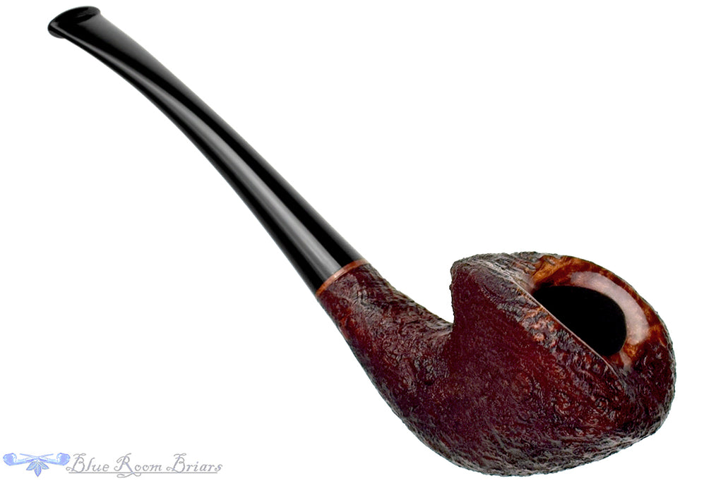 Blue Room Briars is proud to present this Nate King Pipe 898 Crosscut Sandblast Ruby Surfer