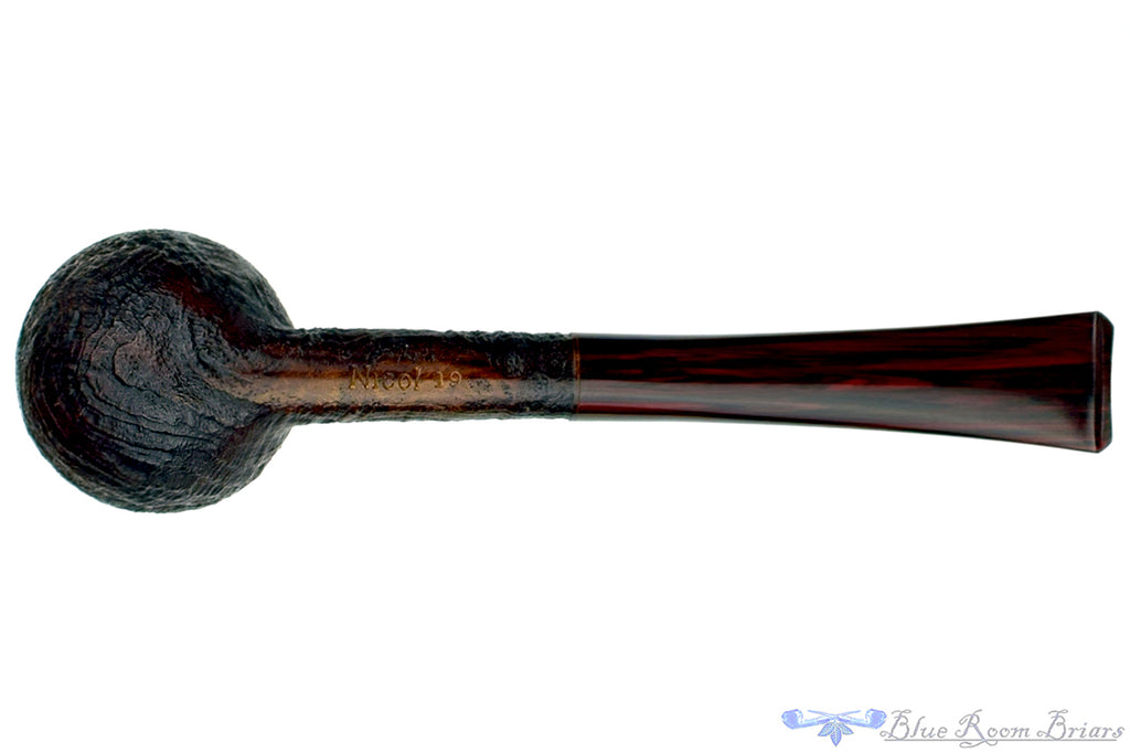 Blue Room Briars is Proud to Present this Ian Nicol Pipe Sandblast Billiard with Brindle