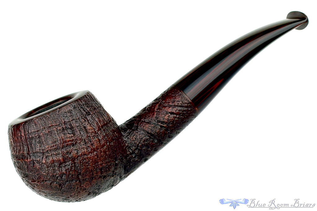 Ian Nicol Pipe Sandblast Strawberry Wood Author with Brindle