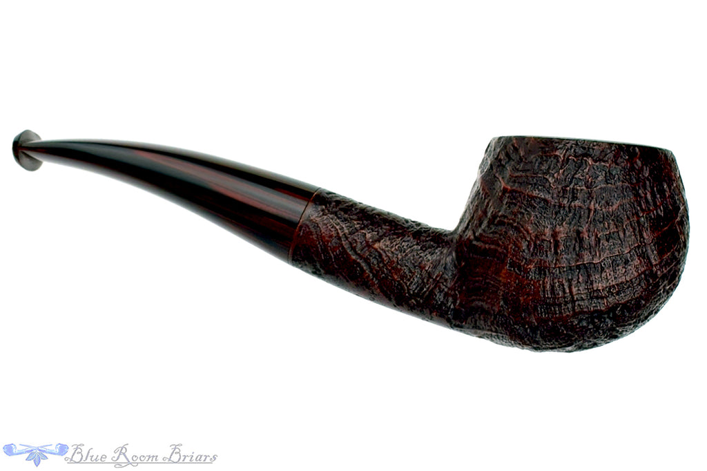 Blue Room Briars is Proud to Present this Ian Nicol Pipe Sandblast Strawberry Wood Author with Brindle