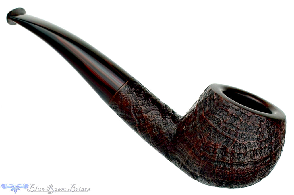 Blue Room Briars is Proud to Present this Ian Nicol Pipe Sandblast Strawberry Wood Author with Brindle
