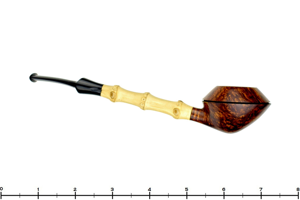 Blue Room Briars is proud to present this Sabina Santos Pipe 1/8 Bent Bamboo Rhodesian