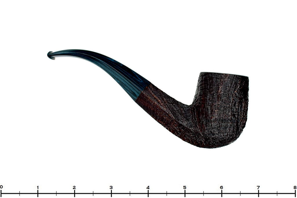 Blue Room Briars is proud to present this Jesse Jones Pipe 1/4 Bent Sandblast Billiard with Diamond Shank and Blue Brindle