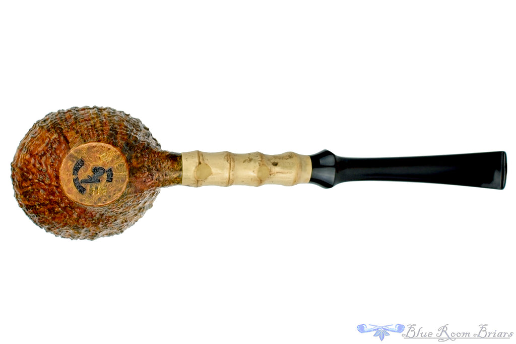 Blue Room Briars is Proud to Present this Nate King Pipe 518 High Contrast Sandblast Standing Pear with Bamboo and Plateau