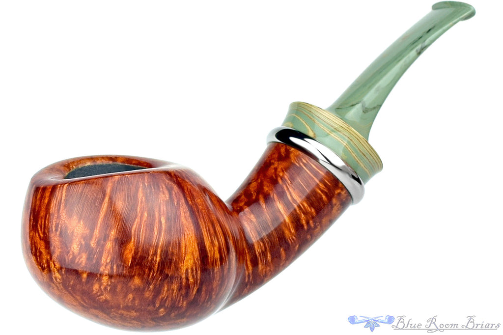 Nate King Pipe 516 High Contrast Racing Tomato with Titanium Ring