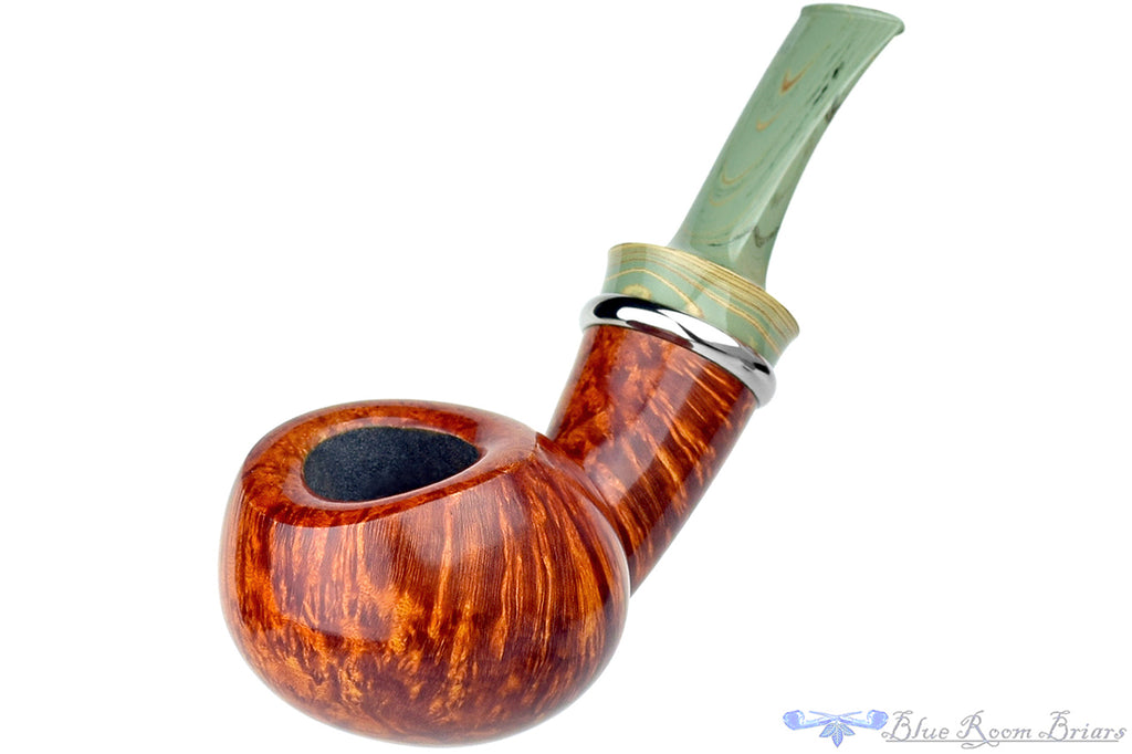 Nate King Pipe 516 High Contrast Racing Tomato with Titanium Ring