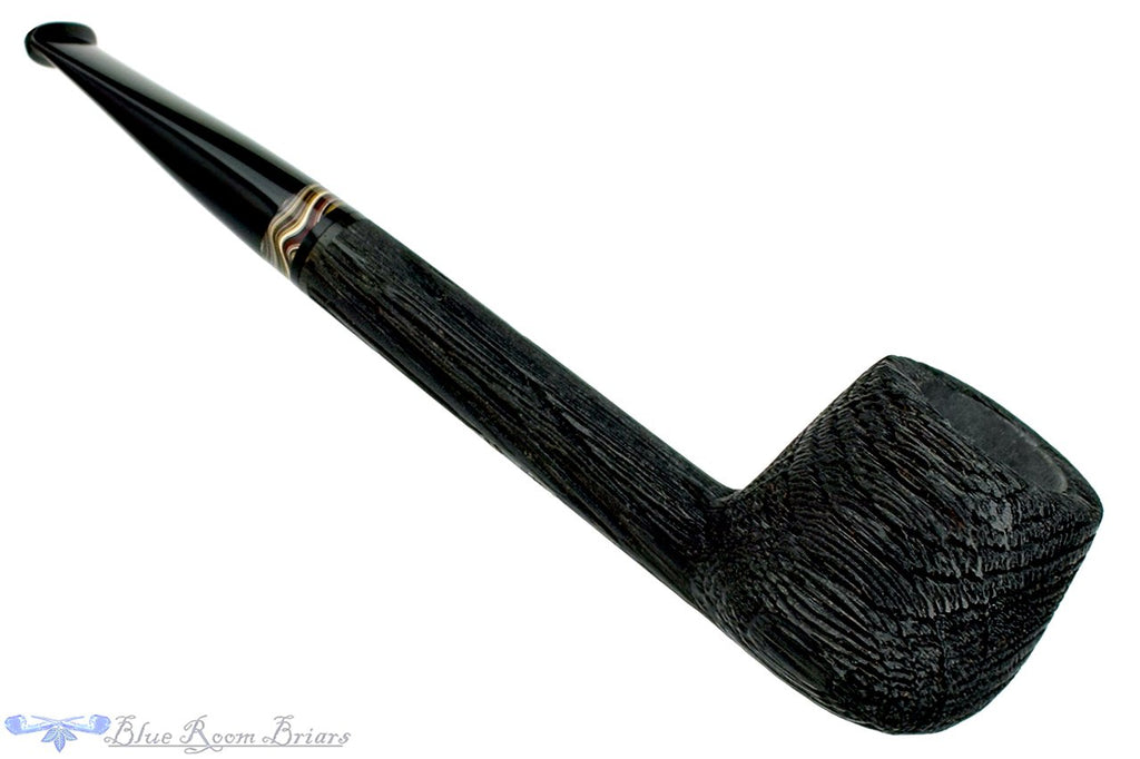 Blue Room Briars is proud to present this Bill Shalosky Pipe Morta Long Shanked Pot with Fordite