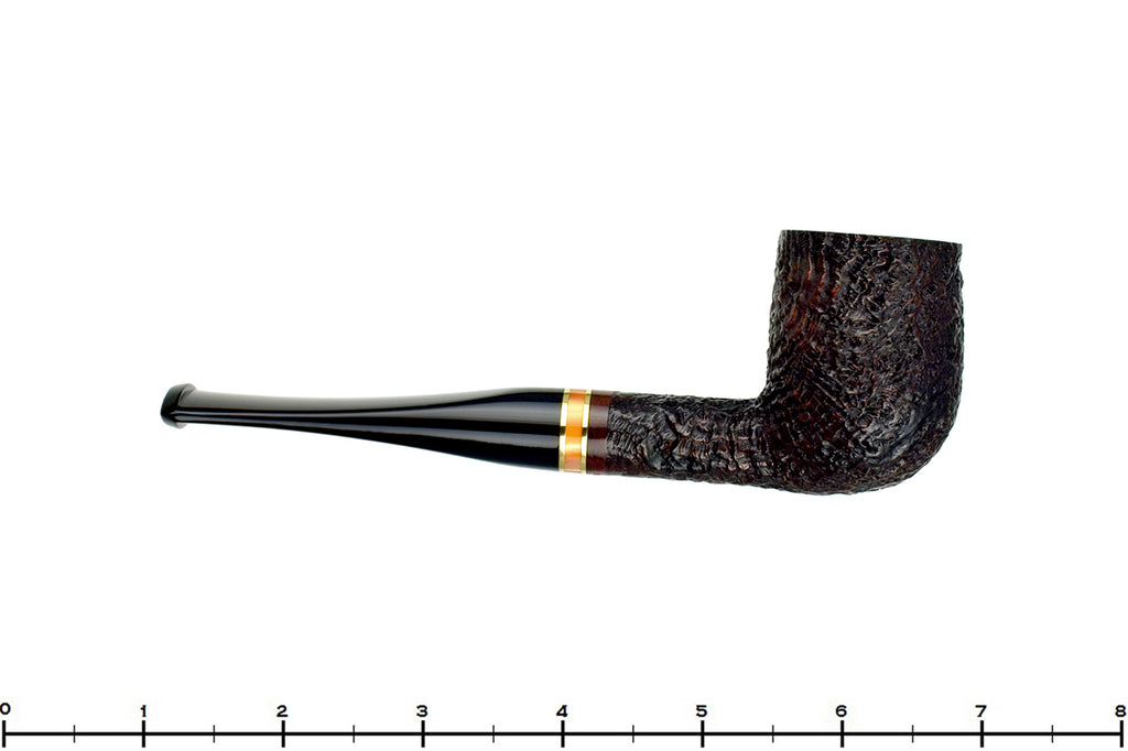 Blue Room Briars is proud to present this Alpha Nobility Sandblast Billiard (6mm Filter) with Brass and Acrylic Insert Estate Pipe