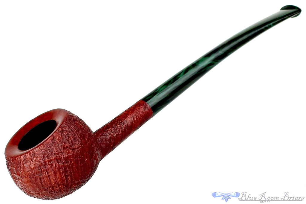 Blue Room Briars is Proud to Present this Scottie Piersel Pipe "Scottie" Sandblast Prince with Green Brindle Stem