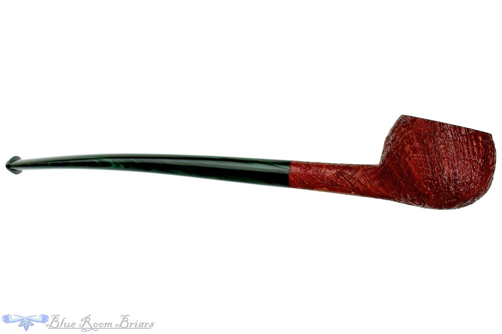 Blue Room Briars is Proud to Present this Scottie Piersel Pipe "Scottie" Sandblast Prince with Green Brindle Stem