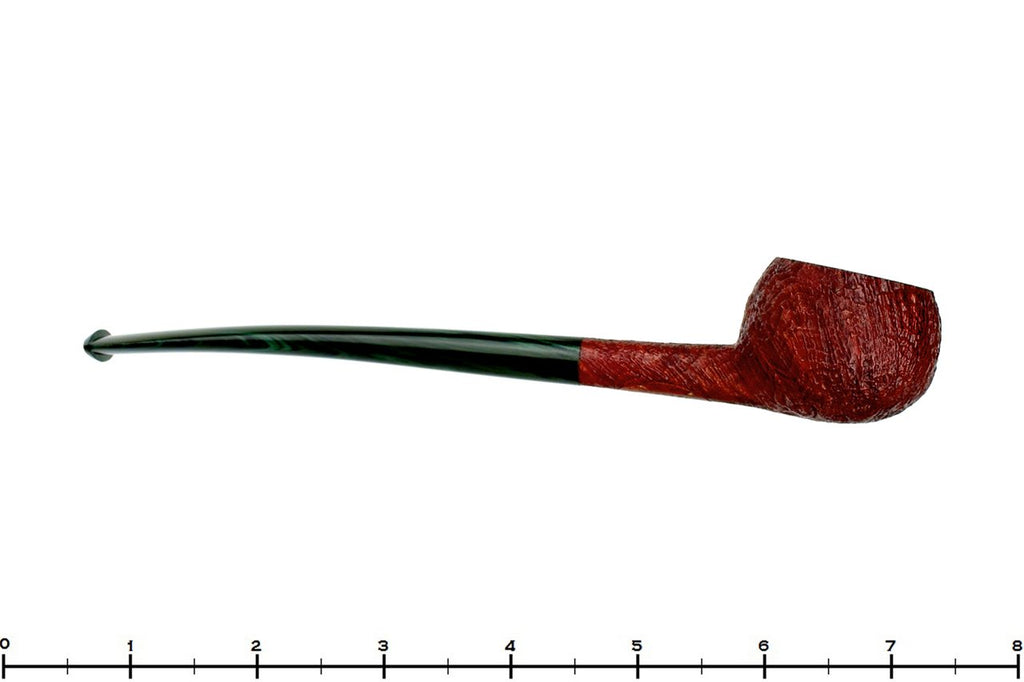 Blue Room Briars is Proud to Present this Scottie Piersel Pipe "Scottie" Sandblast Prince with Green Brindle Stem