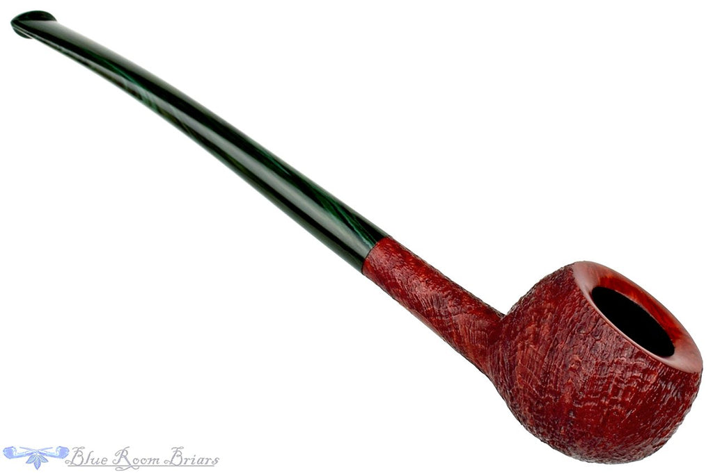 Blue Room Briars is Proud to Present this Scottie Piersel Pipe "Scottie" Sandblast Prince with Green Brindle Stem