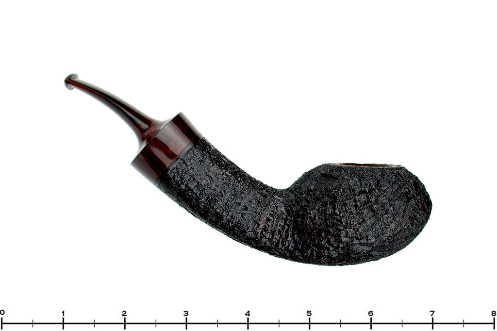 Blue Room Briars is proud to present this Clark Layton Pipe Large 1/2 Bent Black Blast Squat Tomato