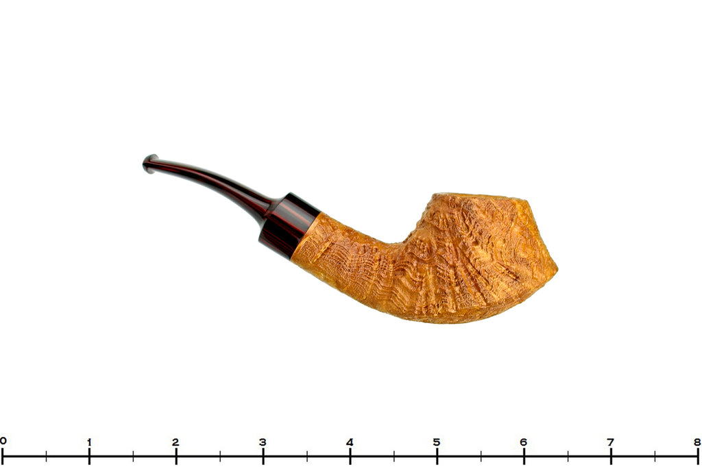 Blue Room Briars is proud to present this Clark Layton Pipe 1/2 Bent Tan Blast Strawberry Wood Volcano with Brindle