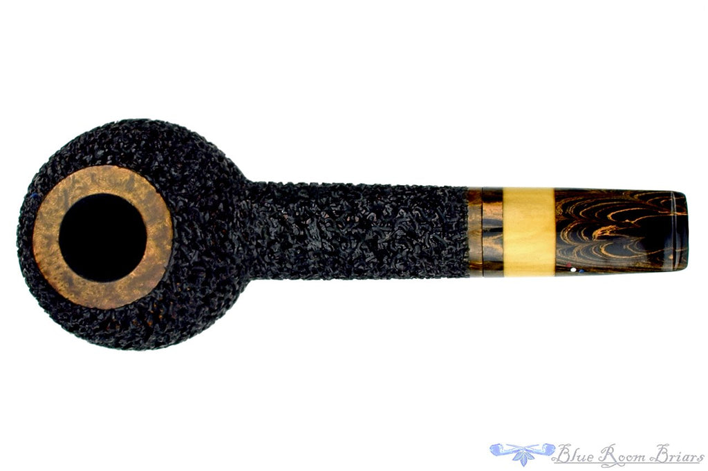 Blue Room Briars is proud to present this Dr. Bob Pipe Carved Large Hawkbill with Box Elder Insert and Brindle