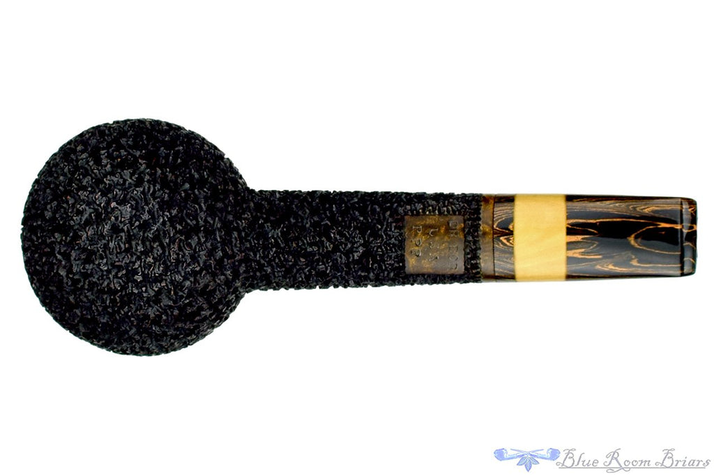 Blue Room Briars is proud to present this Dr. Bob Pipe Carved Large Hawkbill with Box Elder Insert and Brindle