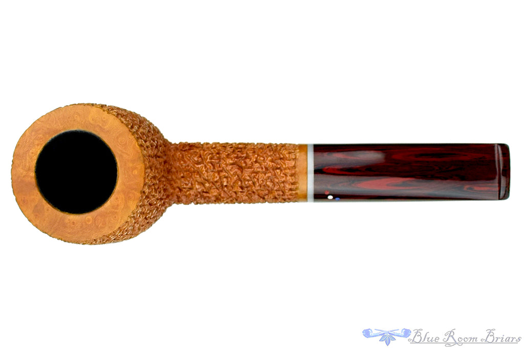 Blue Room Briars is proud to present this Dr. Bob Pipe Carved Tan Billiard with Acrylic Insert and Brindle