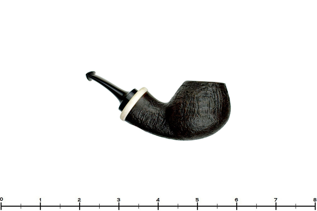 Blue Room Briars is Proud to Present this Dirk Heinemann Pipe 1/2 Bent Sandblast Tomato with Faux Ivory Accent