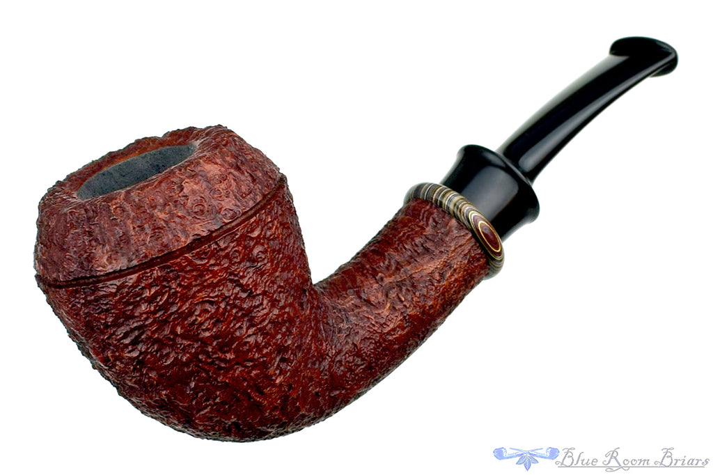 Blue Room Briars is proud to present this Bill Shalosky 473 1/4 Bent Sandblast Rhodesian with Fordite