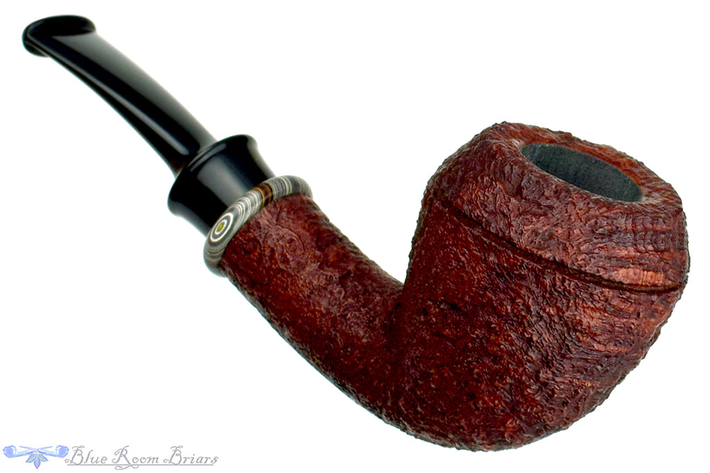 Blue Room Briars is proud to present this Bill Shalosky 473 1/4 Bent Sandblast Rhodesian with Fordite