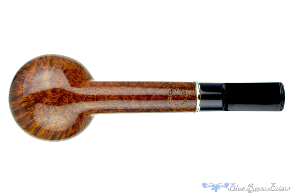 Blue Room Briars is proud to present this Trey Rice Pipe Smooth Apple with Silver
