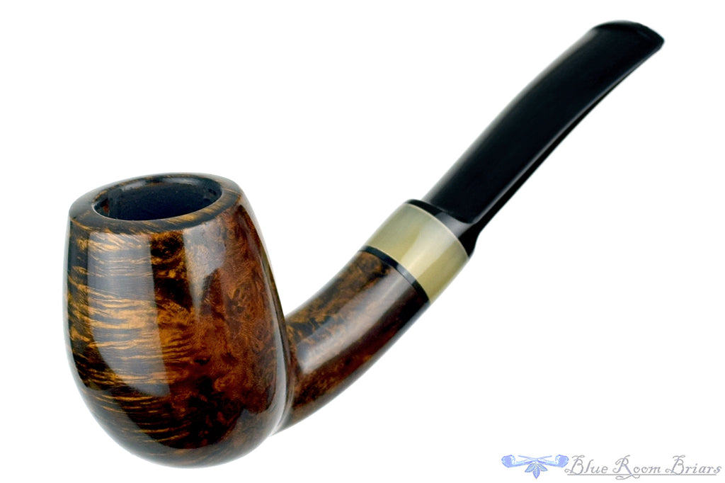 Blue Room Briars is proud to present this Erik Nielsen Pipe 1/4 Bent Billiard with Horn