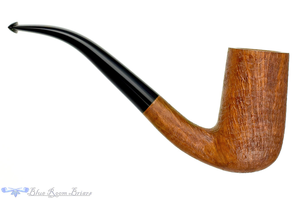Blue Room Briars is proud to present this Ron Powell Pipe 1/4 Bent Sandblast Chimney Stack Billiard