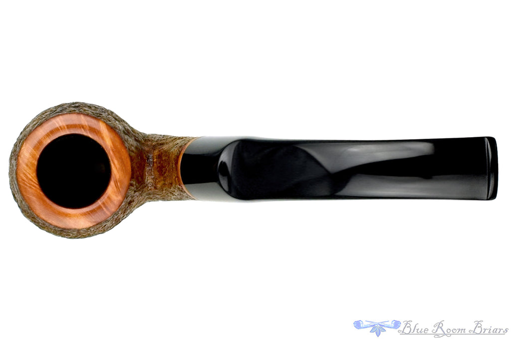 Blue Room Briars is proud to present this Jerry Crawford Pipe 3/4 Bent Sandblast Saddle Apple