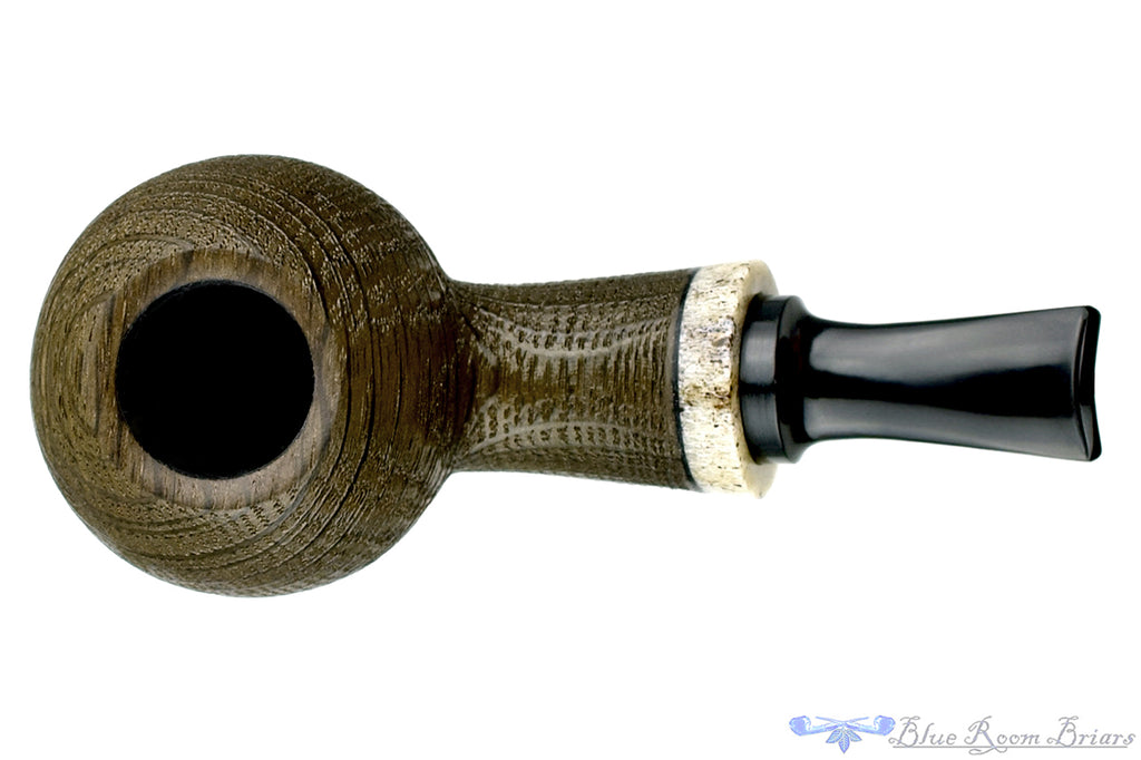 Blue Room Briars is proud to present this Dirk Heinemann Pipe Bent Sandblast Morta Egg with Antler