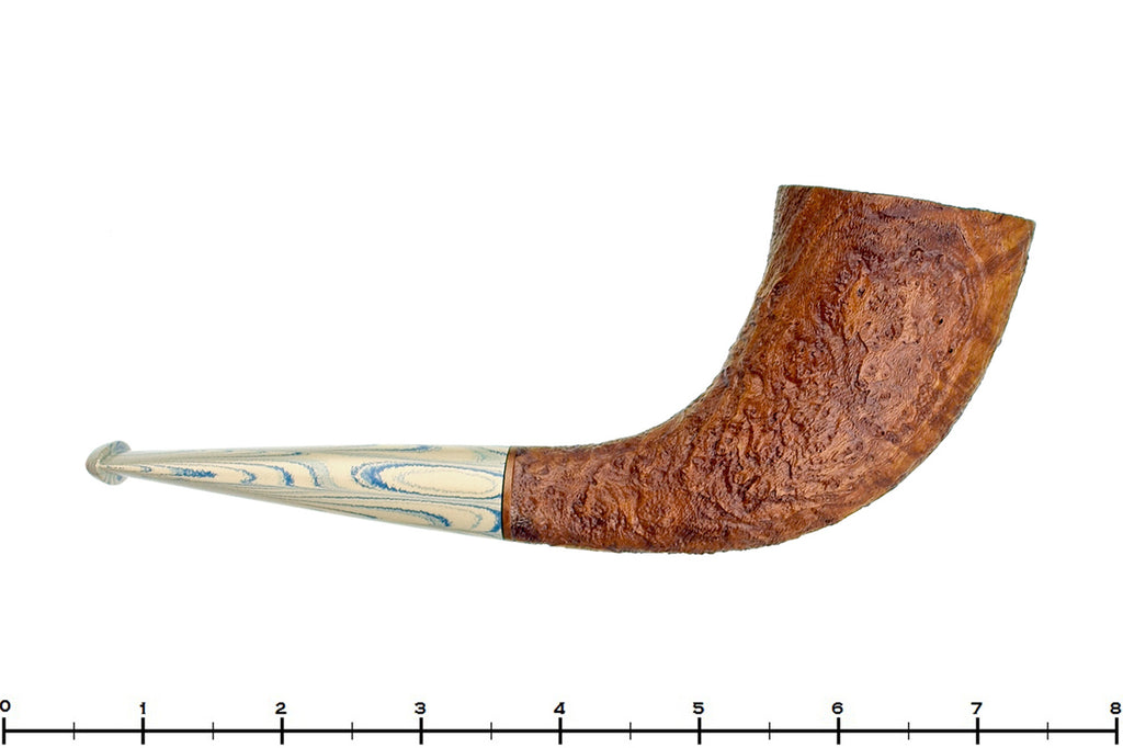 Blue Room Briars is proud to present this Bill Walther Pipe Tan Blast Horn with Delft Brindle