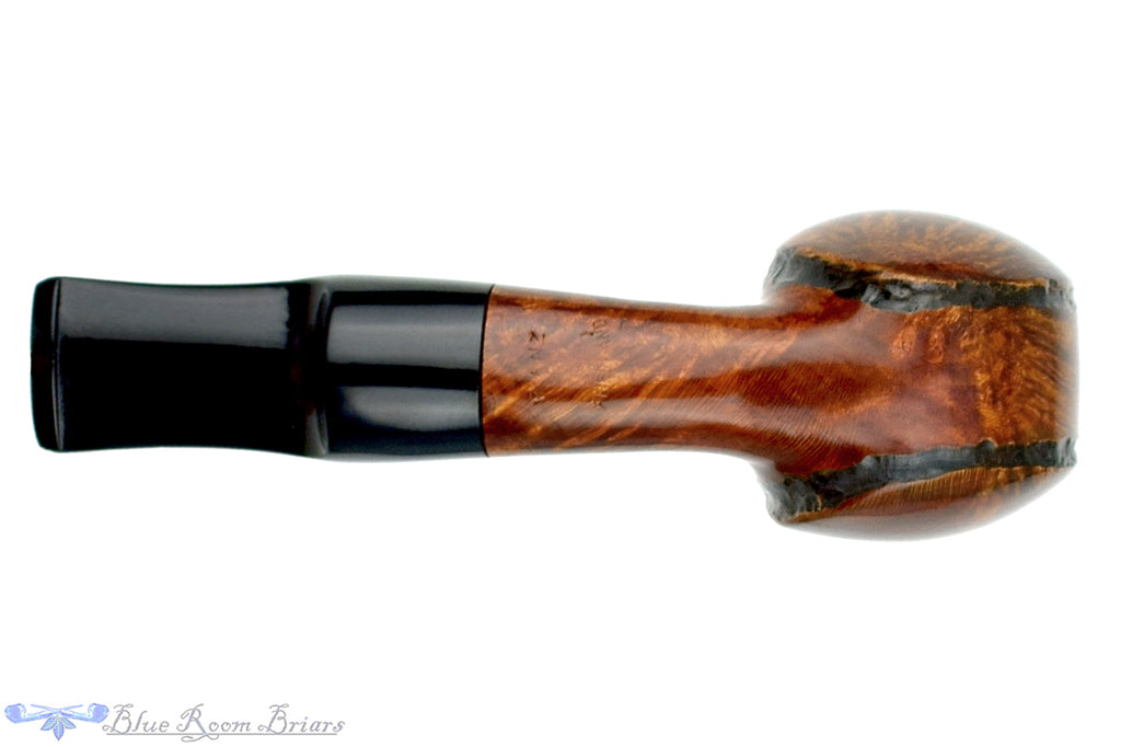 Blue Room Briars is proud to present this Ron Smith Pipe "Edwin" Partial Carved Blowfish Sitter