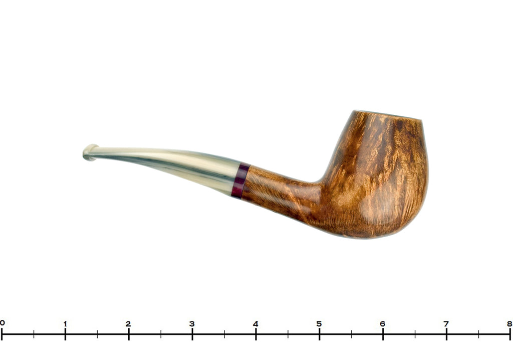 Blue Room Briars is proud to present this Ron Smith Pipe "Claude" Bent Egg (9mm Filter) with Acrylic and Faux Horn