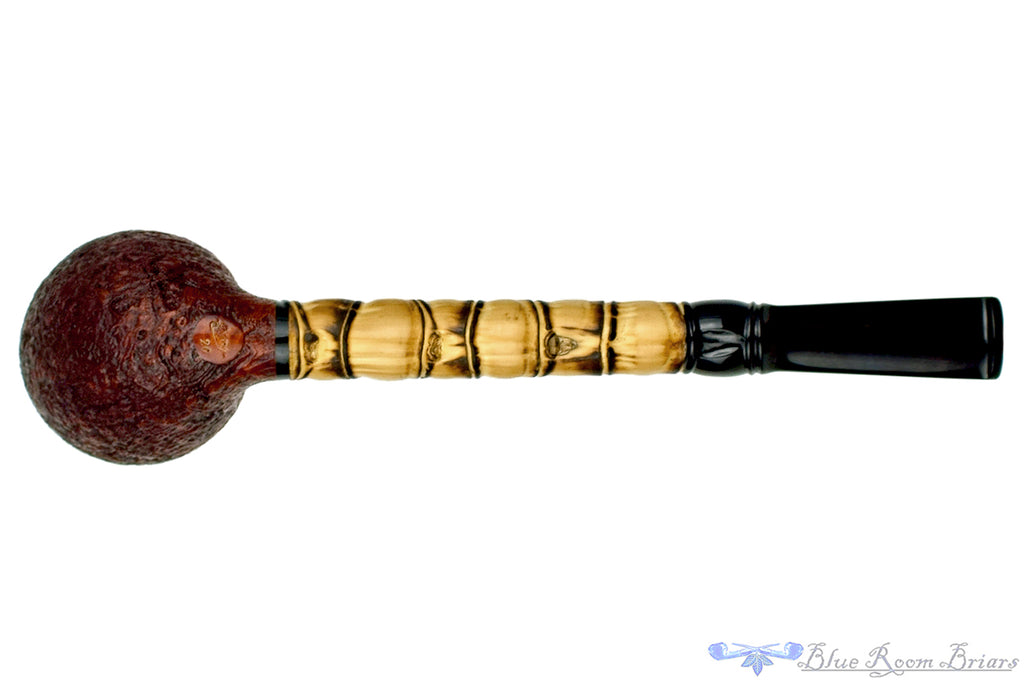 Blue Room Briars is proud to present this Doug Finlay Pipe Sandblast Large Egg with Buddha Bamboo