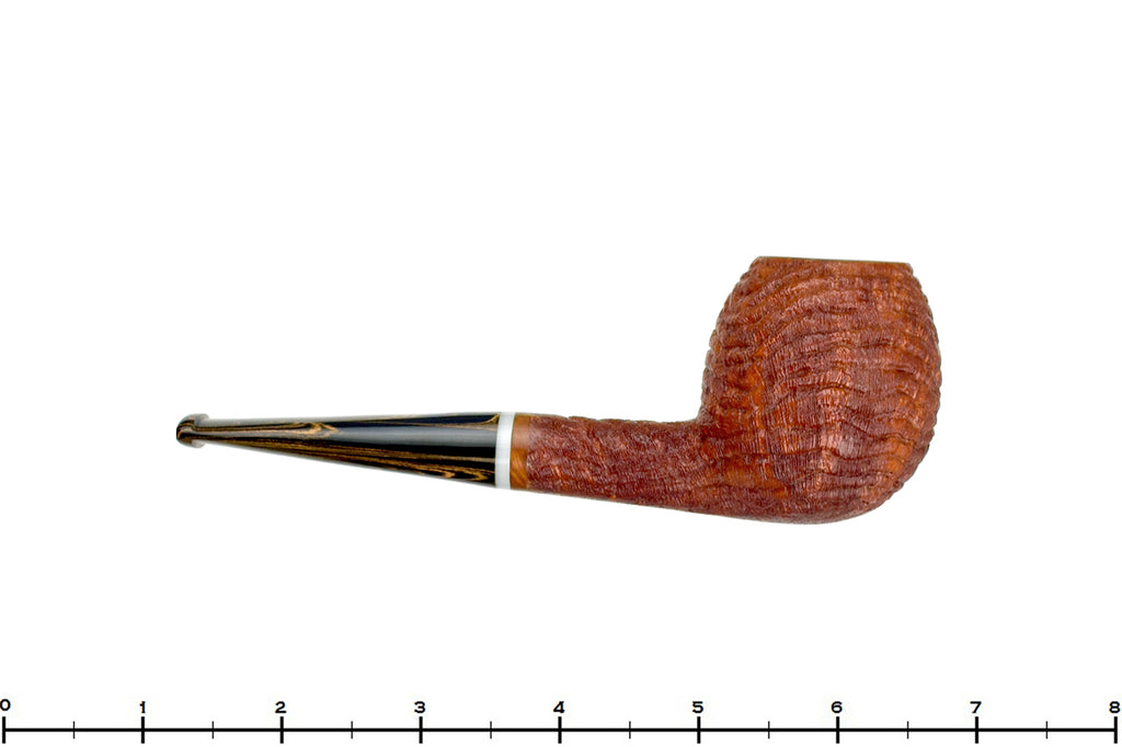 Blue Room Briars is proud to present this Dr. Bob Pipe (P) Carved Blast Apple with Acrylic and Brindle