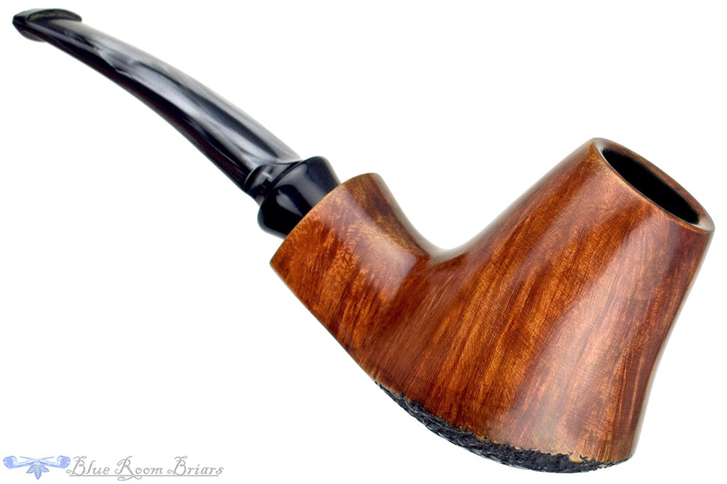 Blue Room Briars is proud to present this Ron Smith Pipe "Dylan" Bent Partial Rusticated Volcano