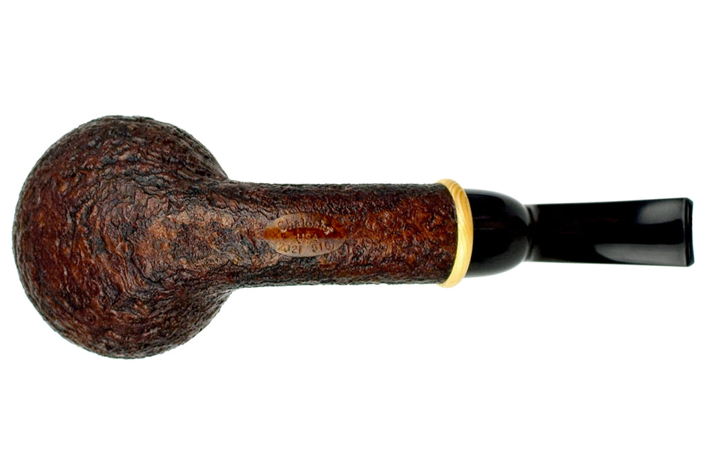 Blue Room Briars is proud to present this Bill Shalosky Pipe Extra Large Bent Sandblast Tomato with Boxwood