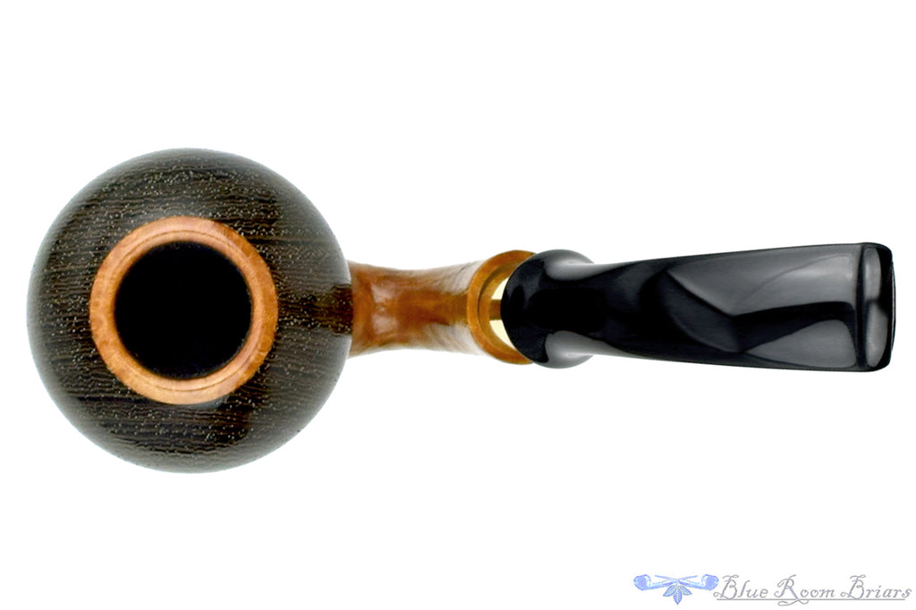 Blue Room Briars is proud to present this Johny Pipes Calabah 2021 Sandblast Calabash with Brass and Morta